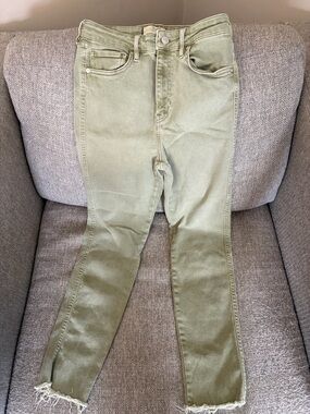 Olive Green Women's High-Rise Skinny Jeans